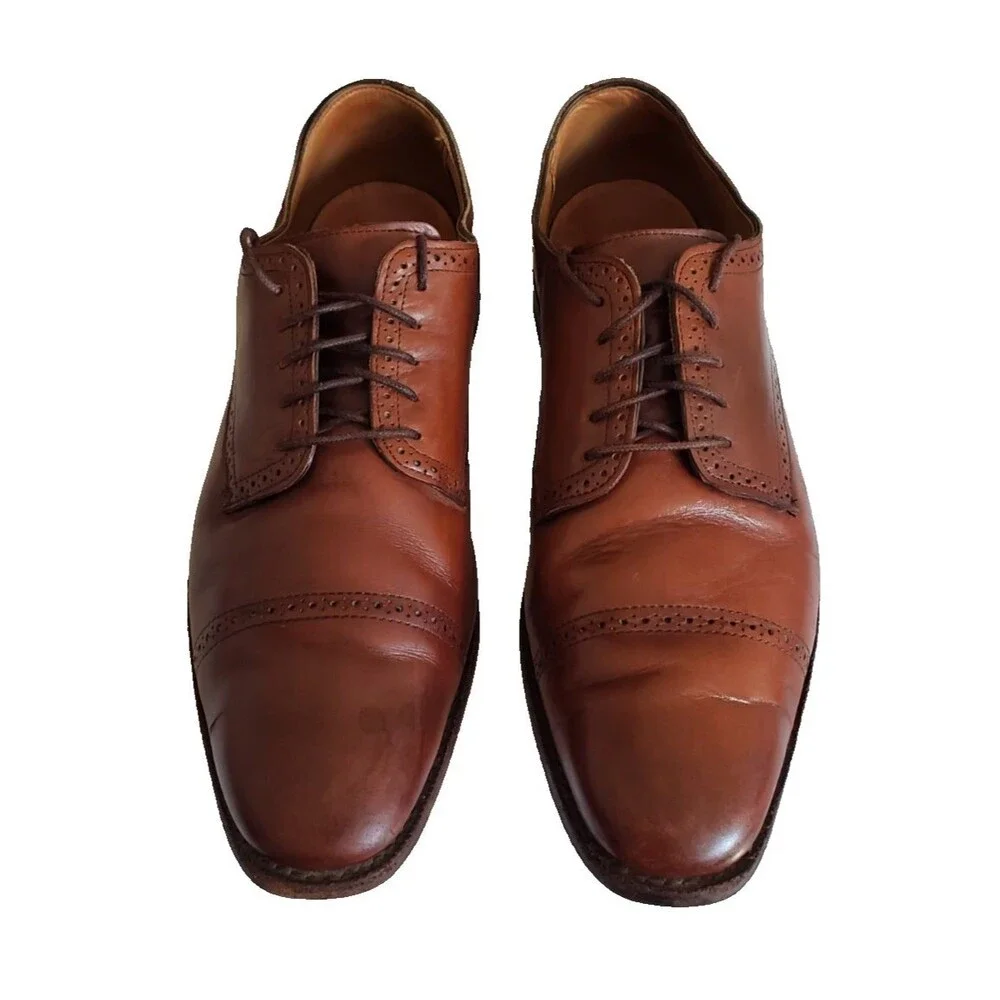 Allen Edmonds Yorktown Size 13D Coffee Brown Leather Oxford Dress Shoe